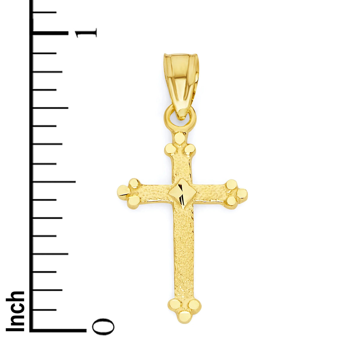 10k Gold Diamond Cut Cross Pendant T58672