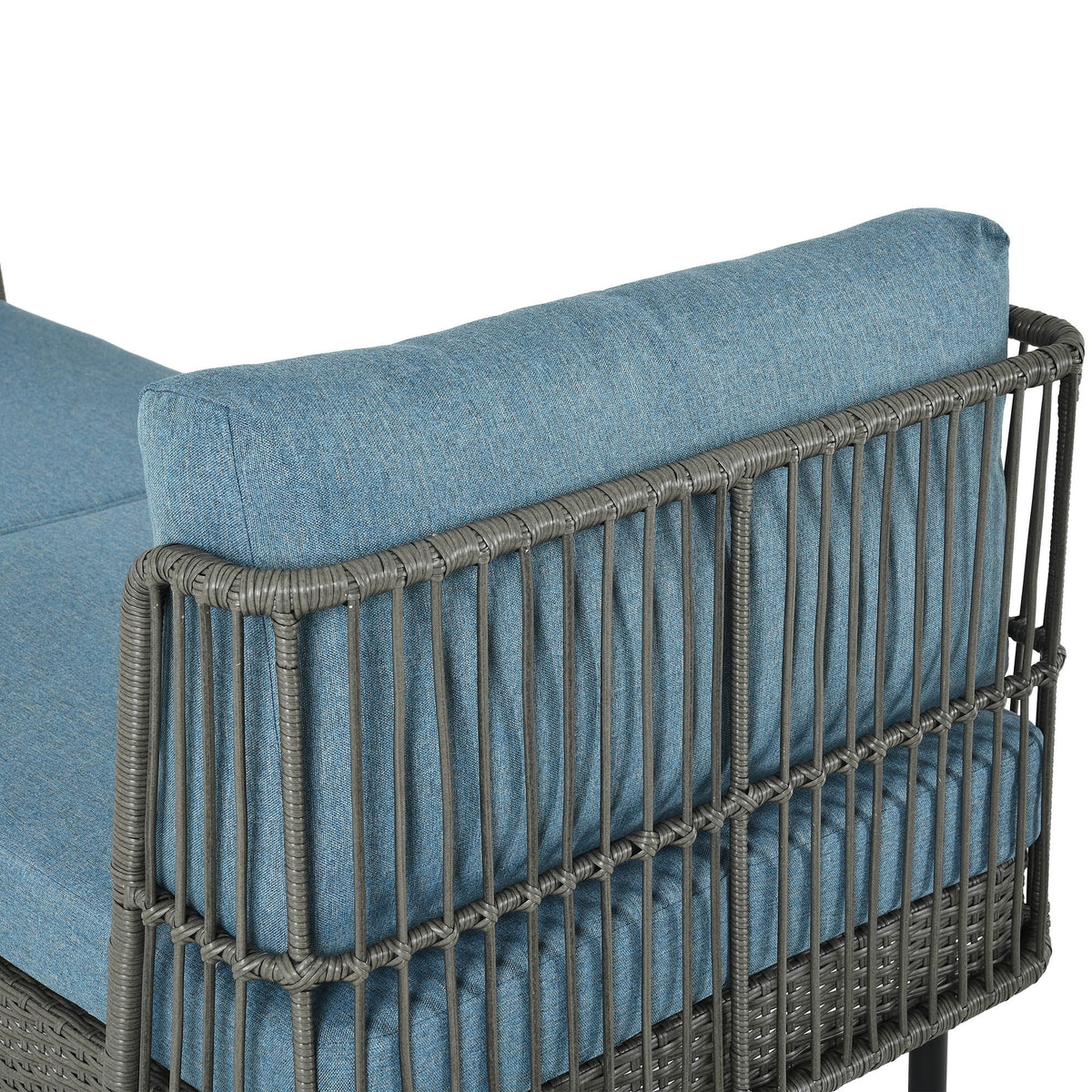74in Wicker Outdoor Daybed with Cushion J49630