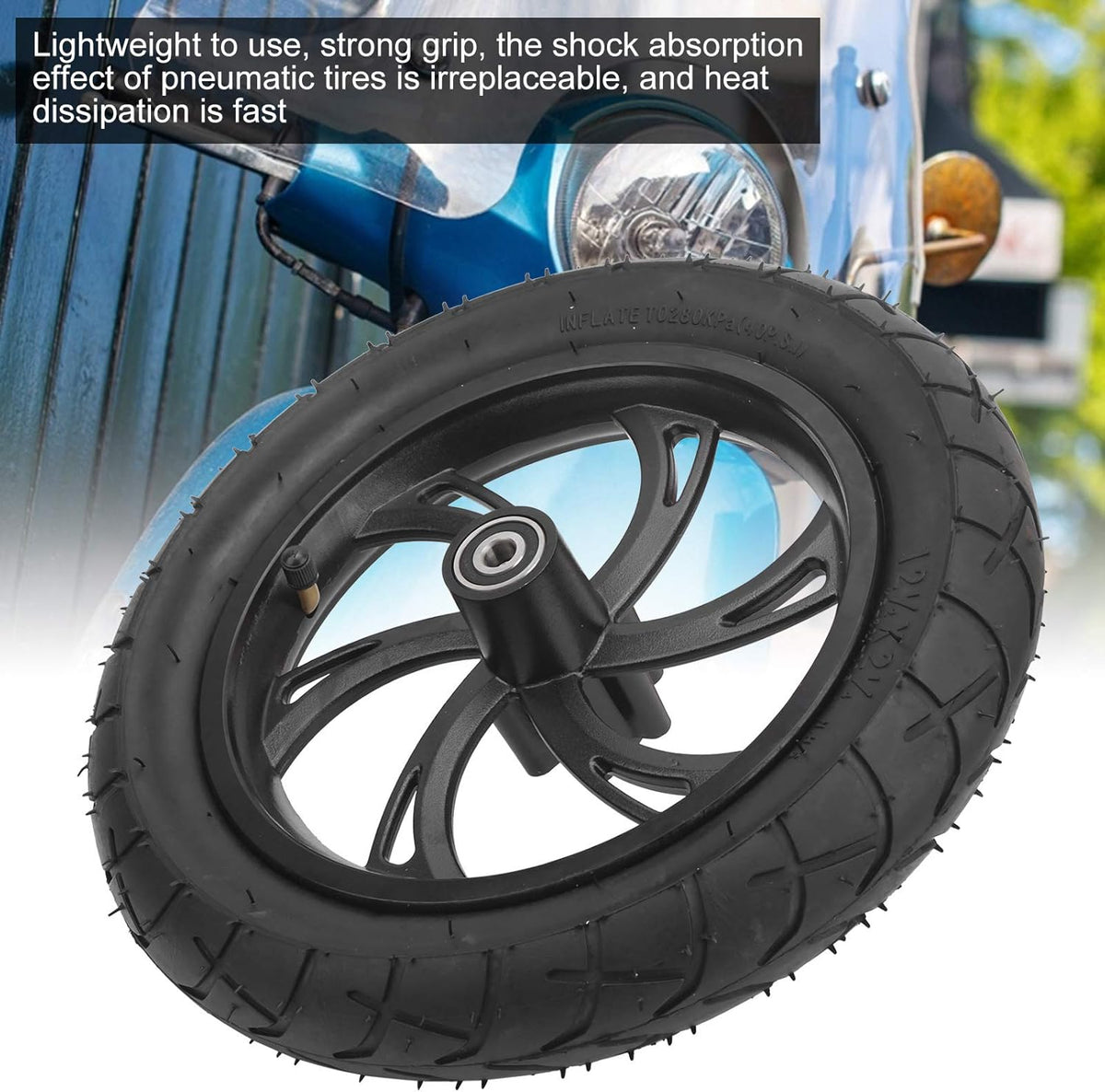 12in Wheel Tire with Wheel Hub, Pack of 2 U465