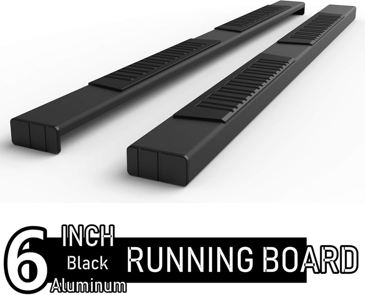 6" Texture Black Running Boards Side Steps Nerf Bars D59959