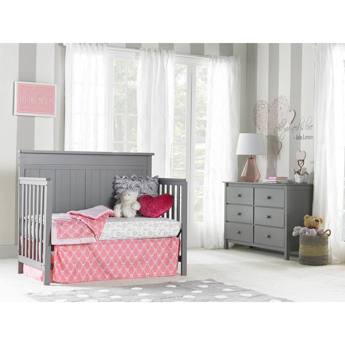 4-in-1 Convertible Crib - Stormy Gray Y701610