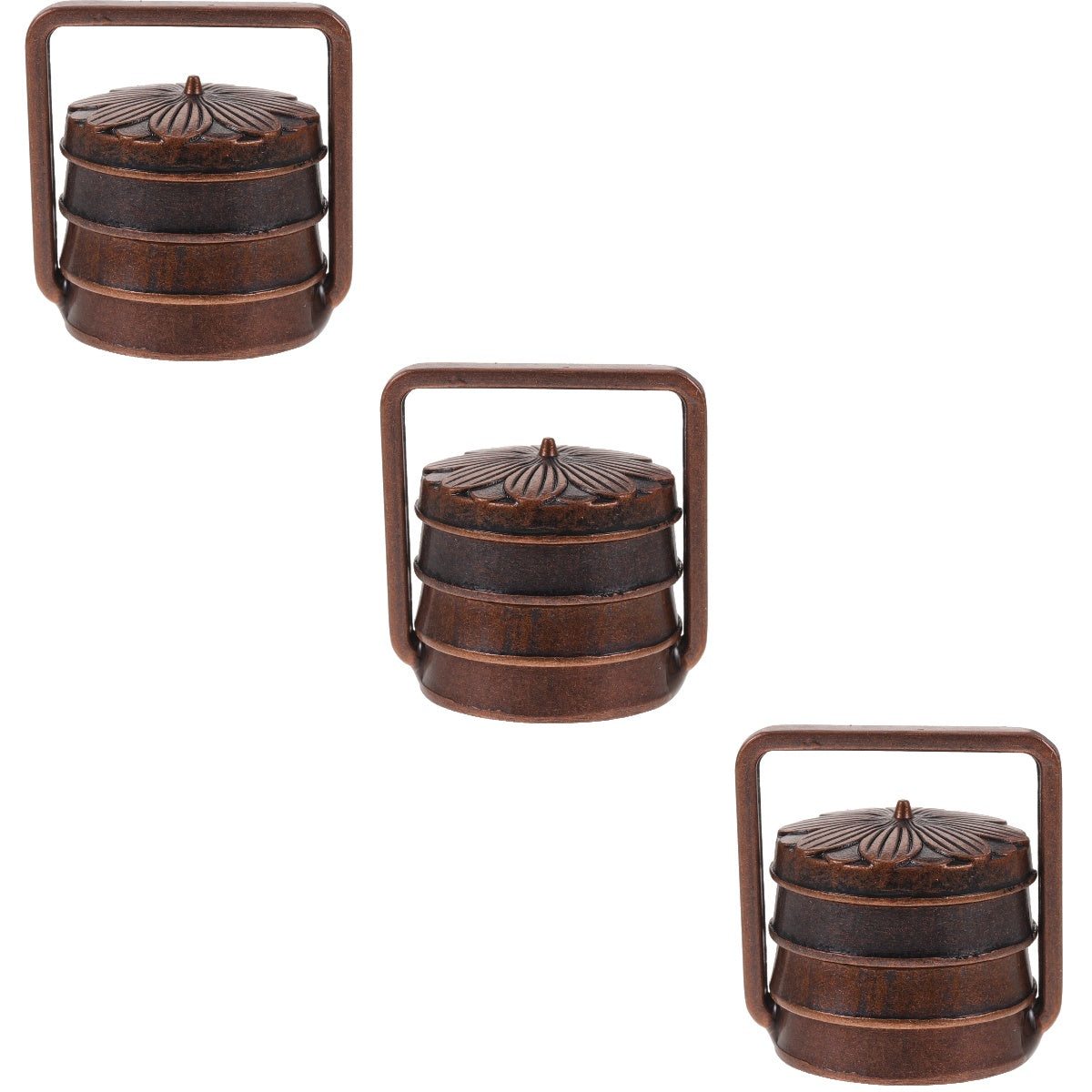 3pcs Small Metal Basket Miniature Doll House Decor A290948