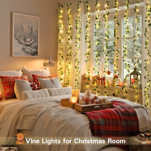 200 LED Artificial Ivy Leaf Fairy Lights with Remote F60640