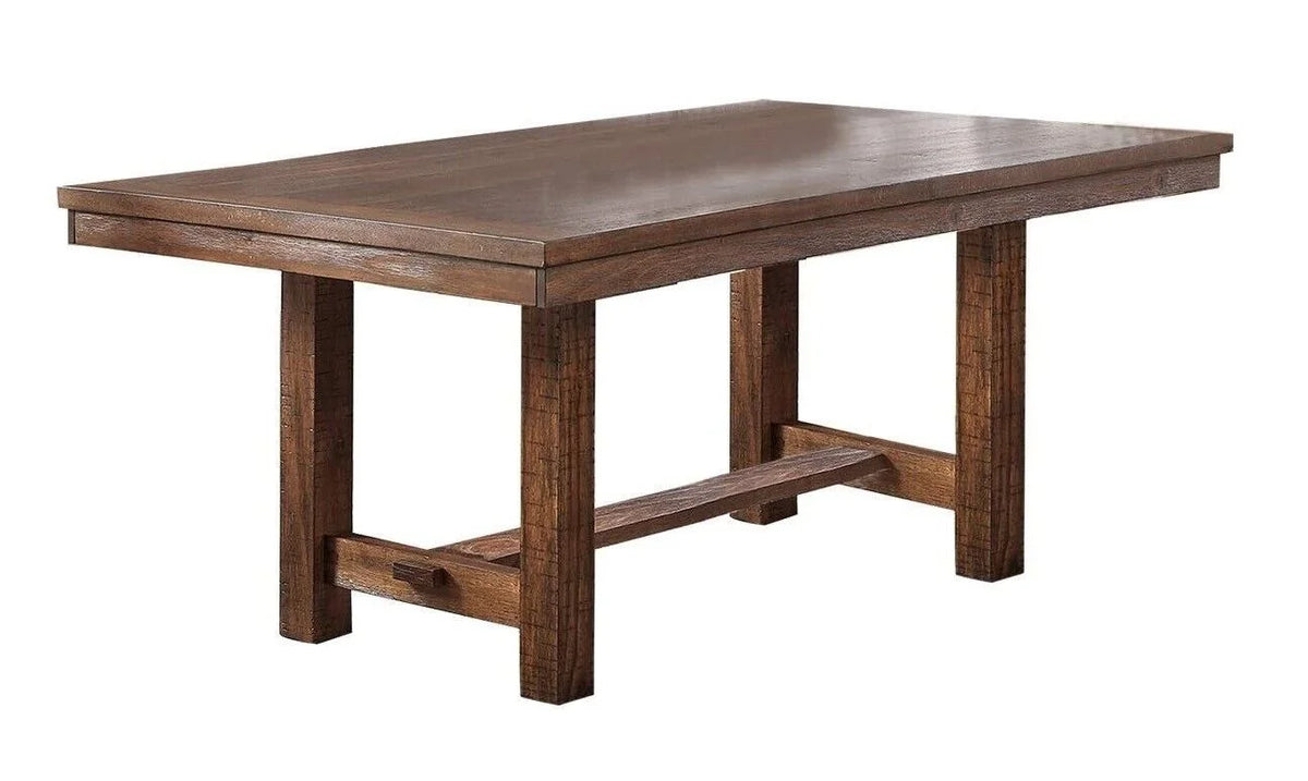 6pc Dining Set Table 4 Side Chairs Bench Cushion Upholstered Solid Wood Z888