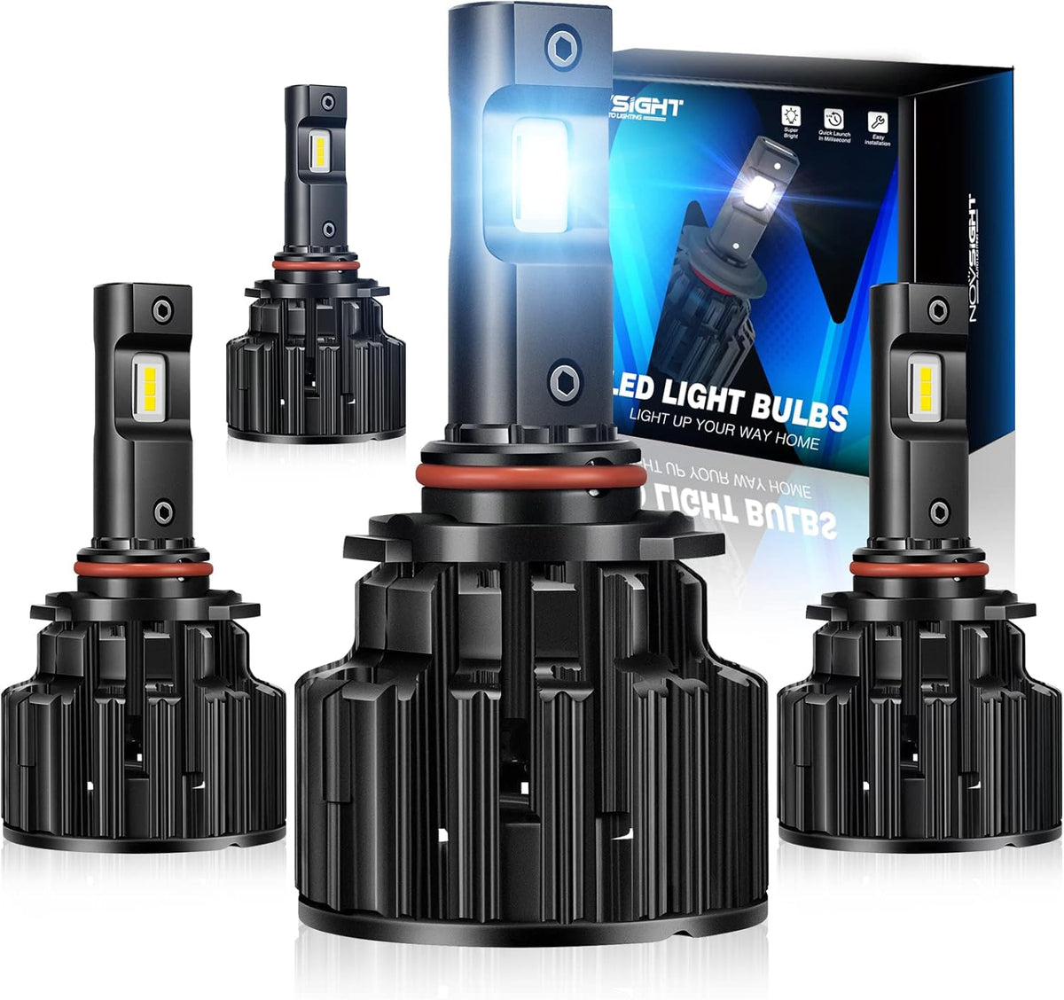 9005/HB3 High Beam 9006/HB4 Low Beam LED Headlight Bulbs Combo 120W 24000LM 6500K Cool White, Pack of 4 I8347