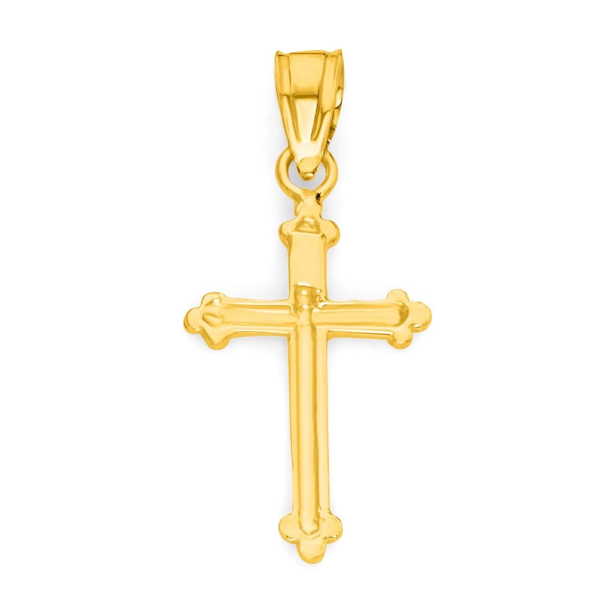 10k Gold Diamond Cut Cross Pendant T58672