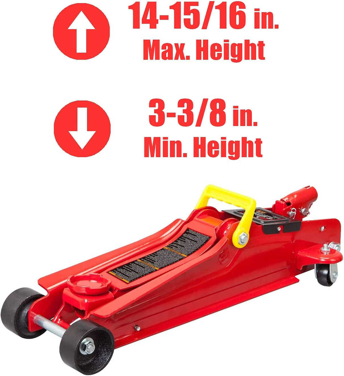 2.5 Ton Hydraulic Low Profile Trolley Floor Jack, Red, Pack of 2 H376