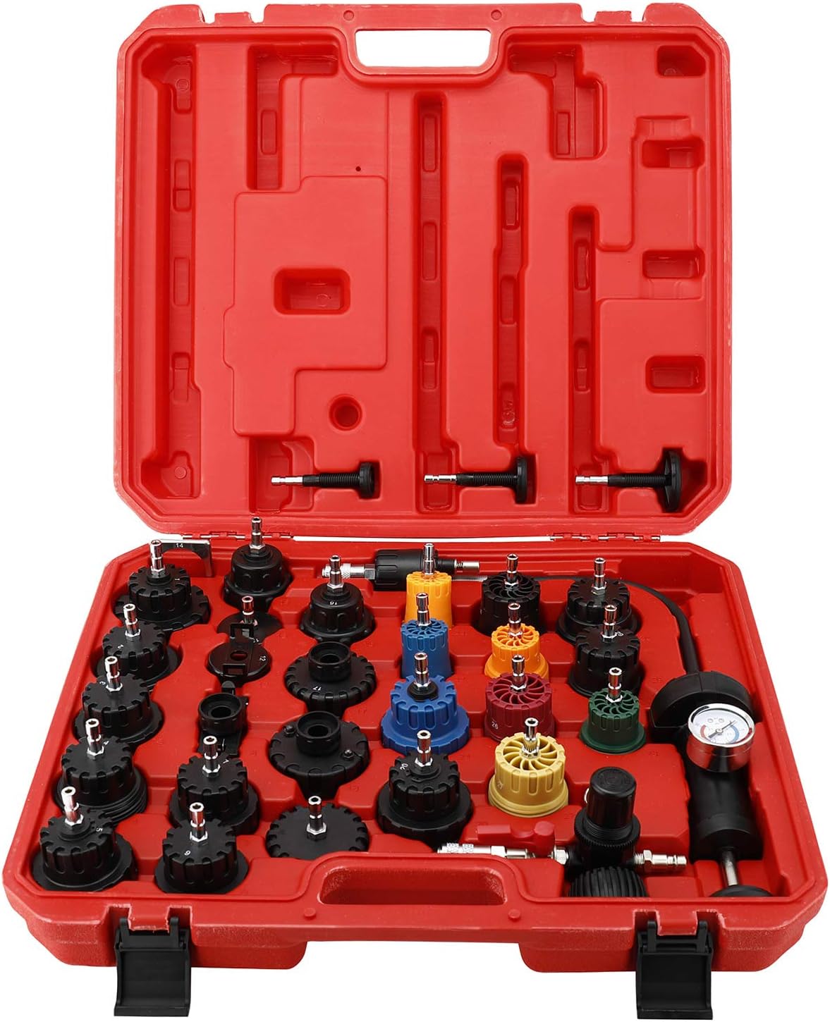 33Pcs Radiator and Cap Pressure Tester Kit Vacuum Type Cooling System Kit A73681