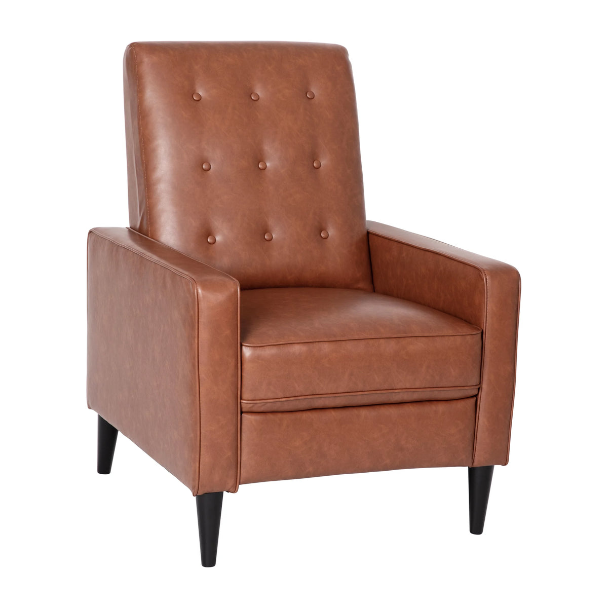 Cognac Brown LeatherSoft Upholstered Recliner U458