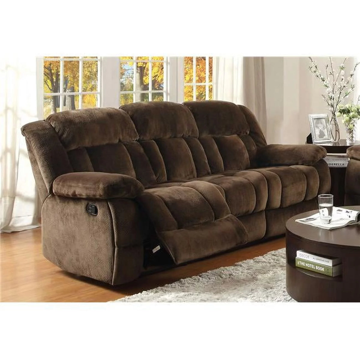 90" Microfiber Double Reclining Sofa Z204805