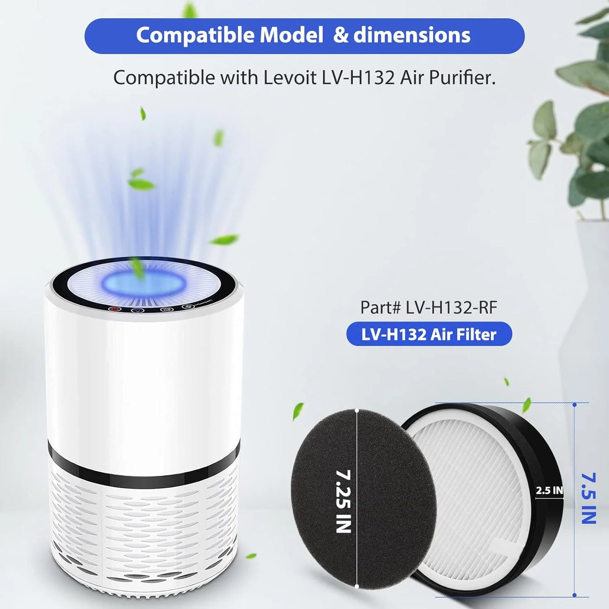 3 Pack True HEPA Air Purifier Replacement Filters S443